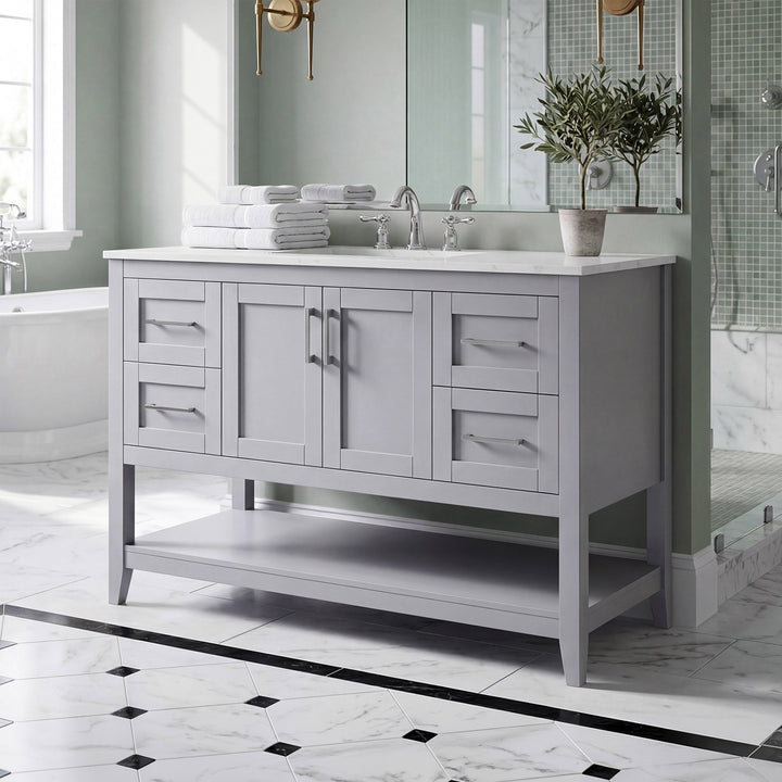 48 Inch Single Bathroom Vanity In Grey Grey Finish - KITCHEN & BATH by Joshua Marshal