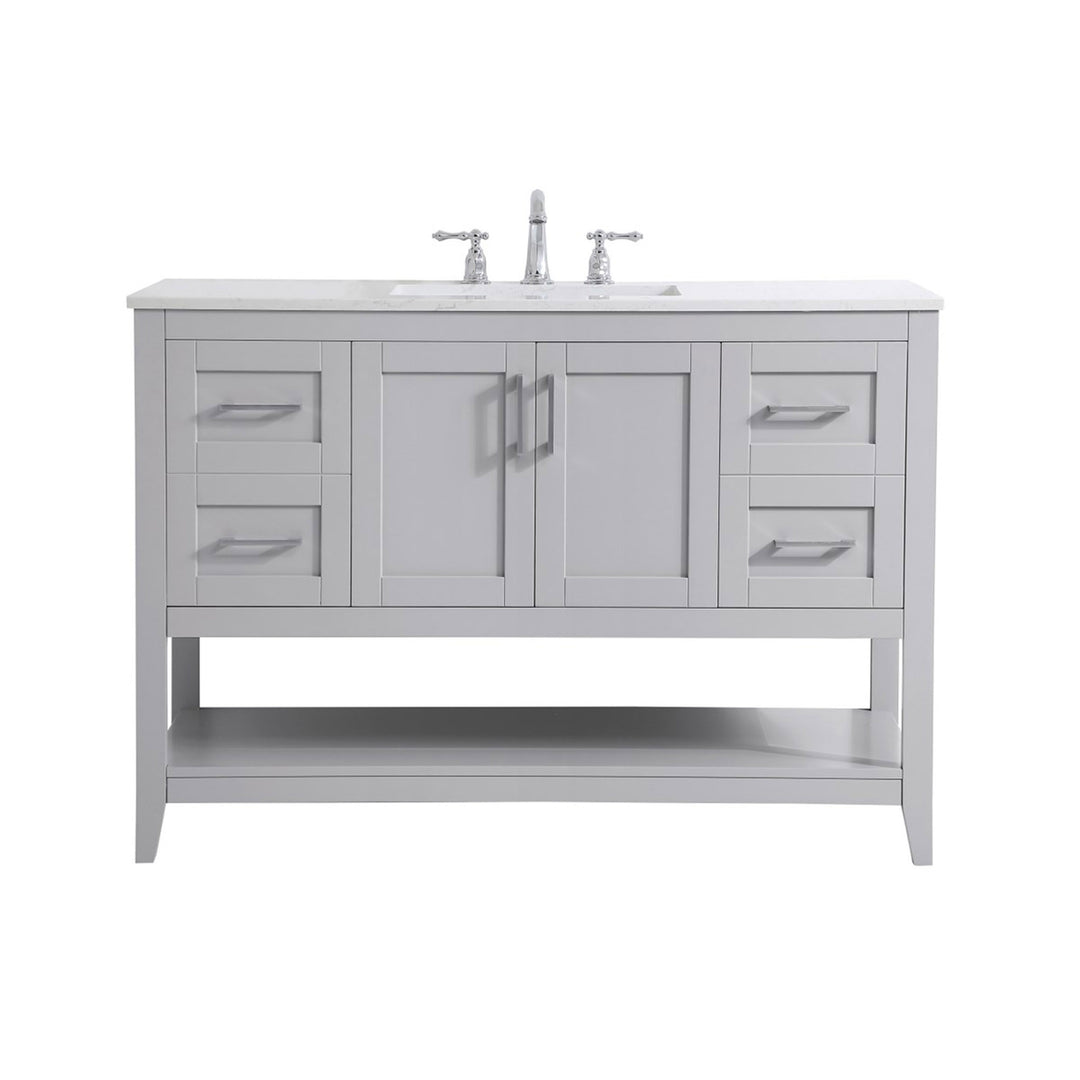 48 Inch Single Bathroom Vanity In Grey - View 3 - Joshua Marshal