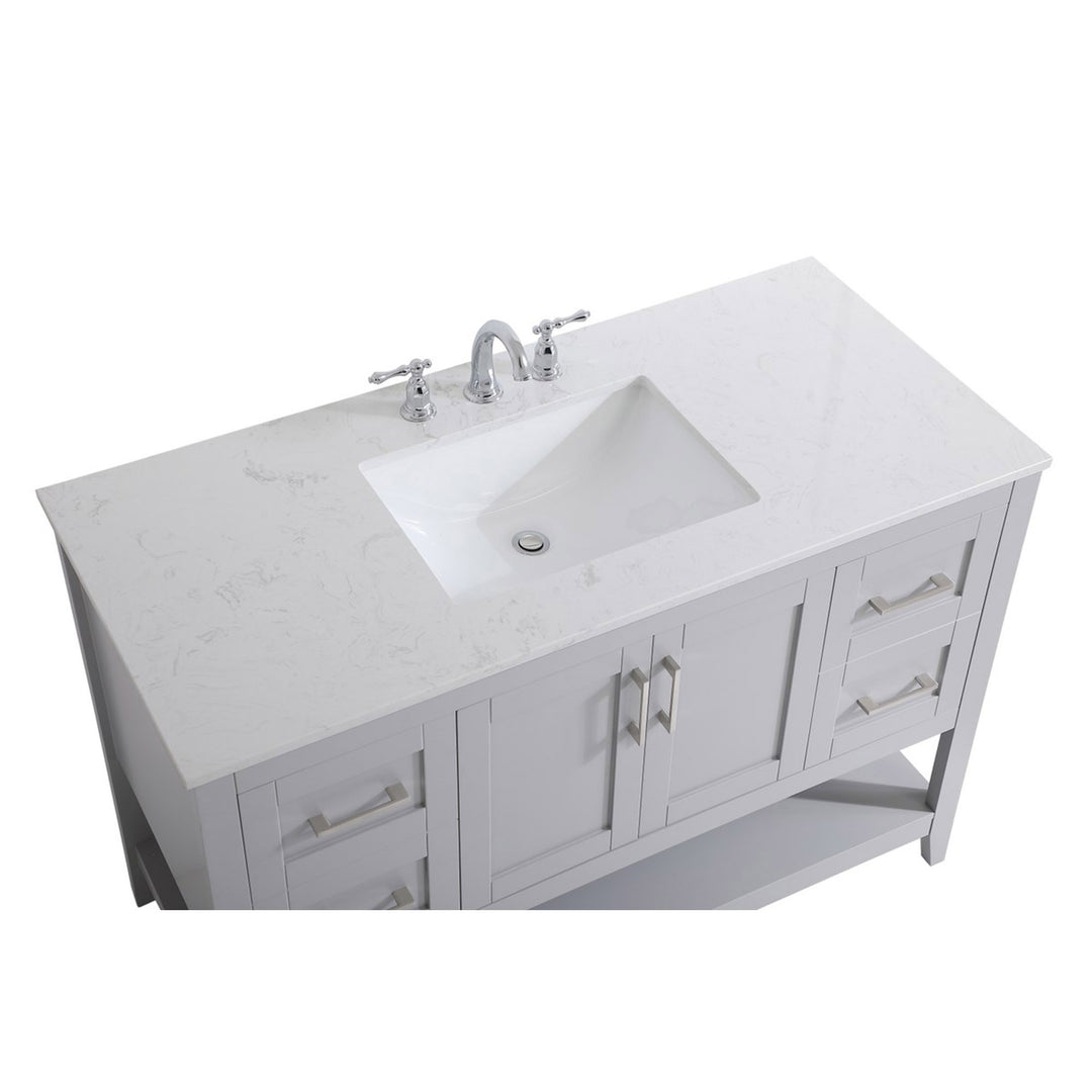 48 Inch Single Bathroom Vanity In Grey - View 5 - Joshua Marshal