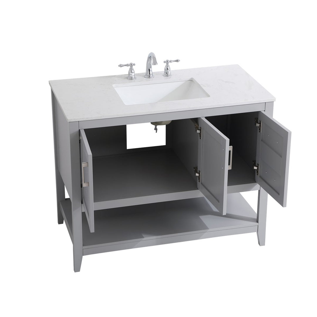 42 Inch Single Bathroom Vanity In Grey - View 5 - Joshua Marshal