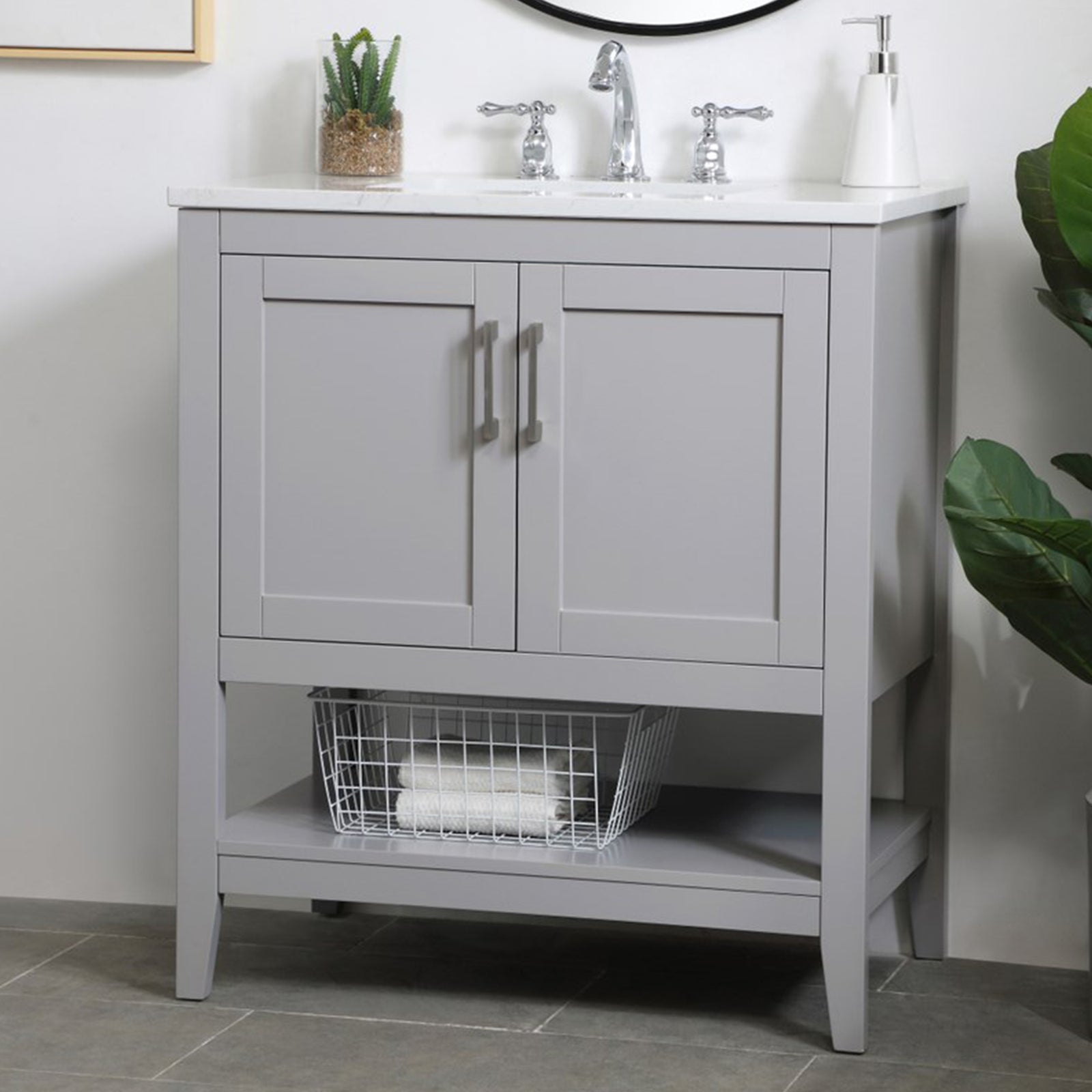 30 Inch Single Bathroom Vanity In Grey Grey Finish - KITCHEN & BATH by Joshua Marshal