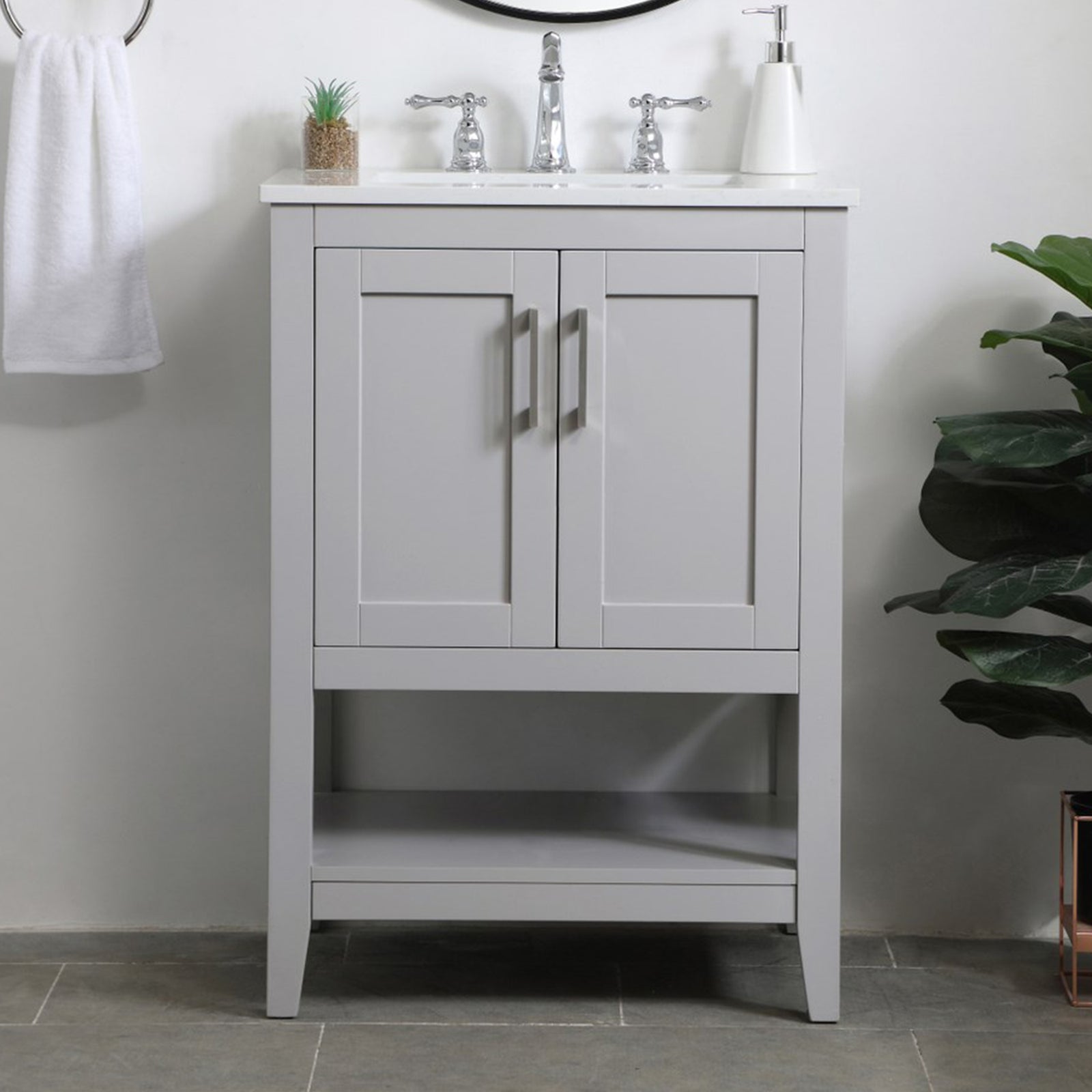 24 Inch Single Bathroom Vanity In Grey Grey Finish - KITCHEN & BATH by Joshua Marshal