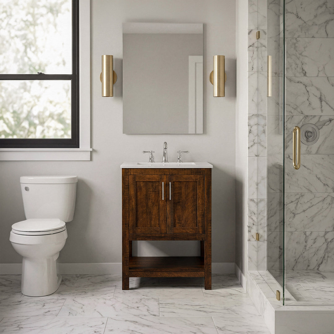 24 Inch Single Bathroom Vanity In Espresso - View 2 - Joshua Marshal