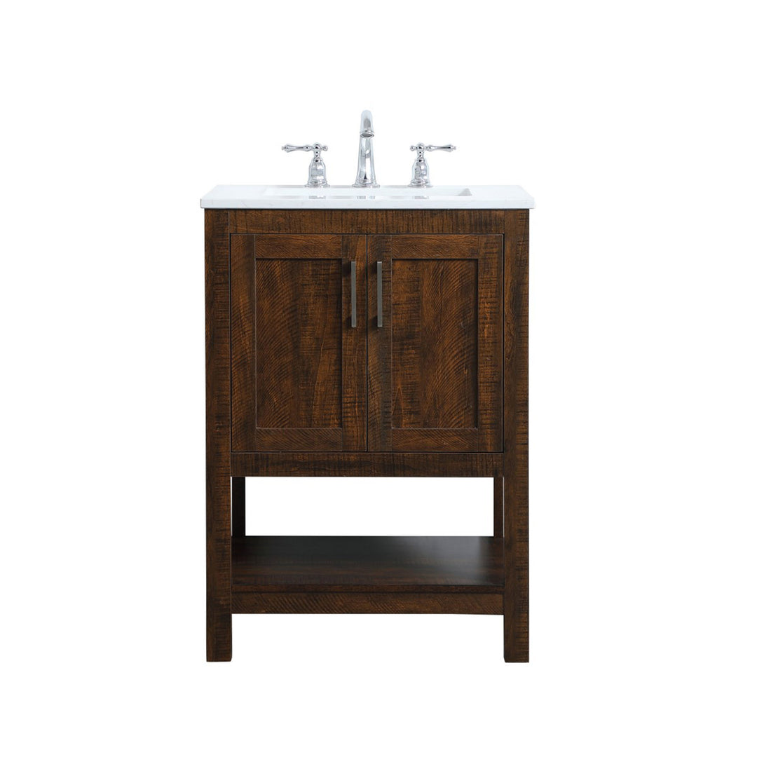 24 Inch Single Bathroom Vanity In Espresso - View 3 - Joshua Marshal