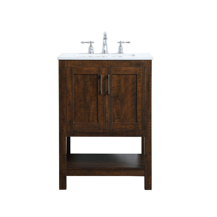 24 Inch Single Bathroom Vanity In Espresso - View 3 - Joshua Marshal