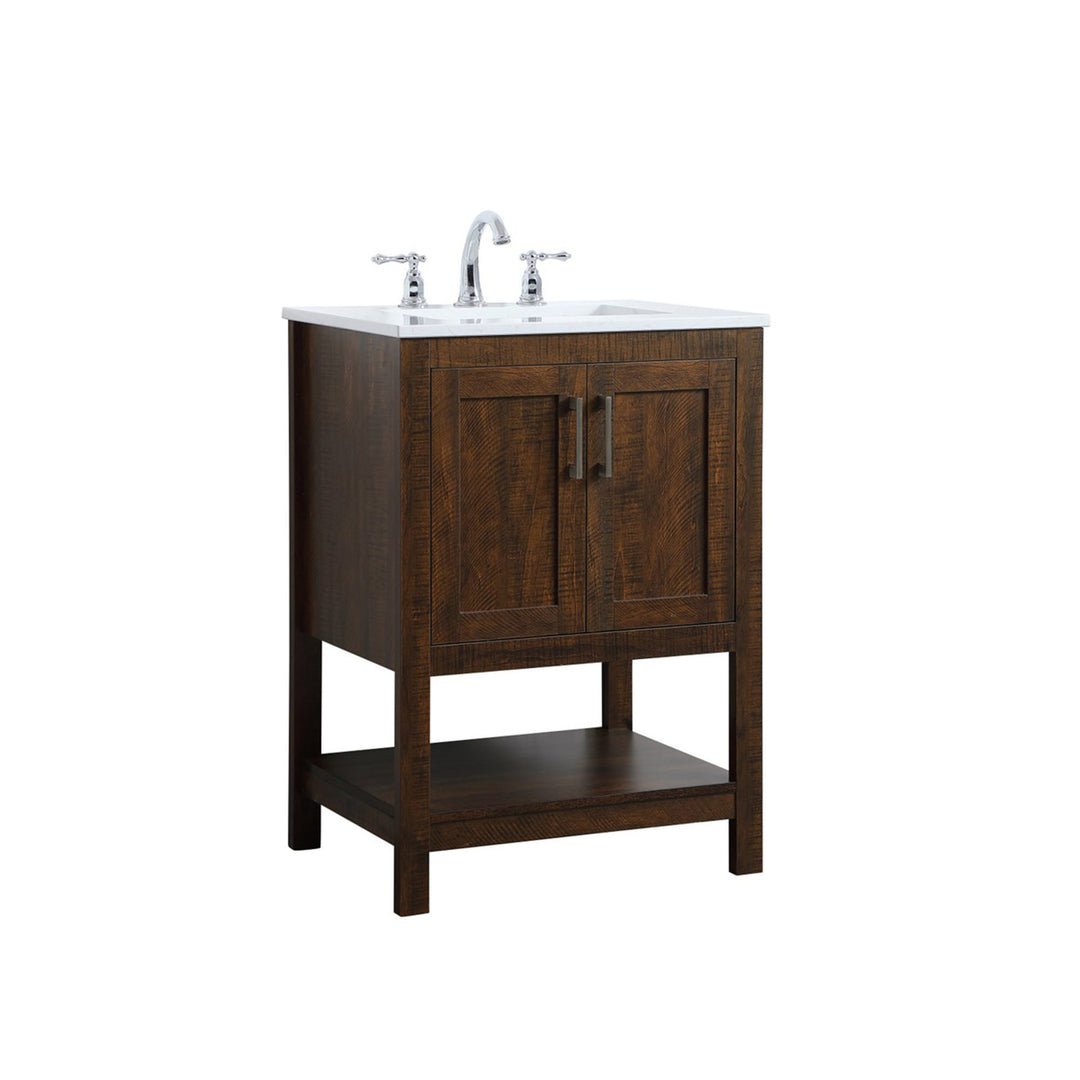 24 Inch Single Bathroom Vanity In Espresso - View 4 - Joshua Marshal