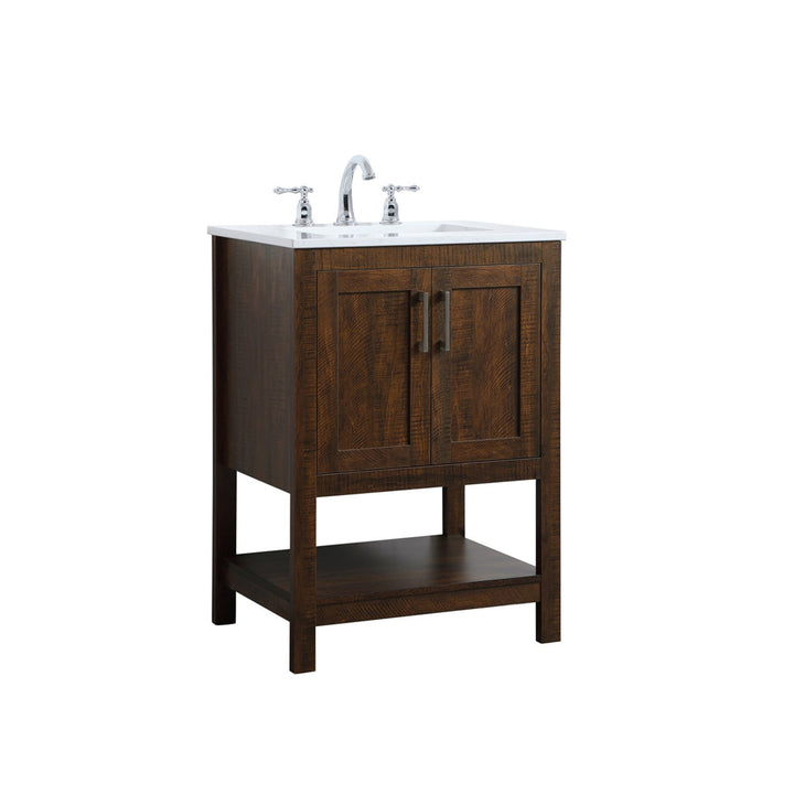 24 Inch Single Bathroom Vanity In Espresso - View 4 - Joshua Marshal