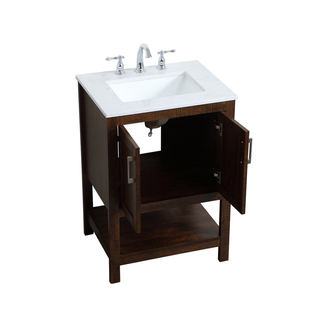 24 Inch Single Bathroom Vanity In Espresso - View 5 - Joshua Marshal