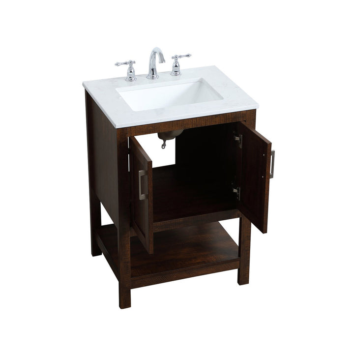 24 Inch Single Bathroom Vanity In Espresso - View 5 - Joshua Marshal