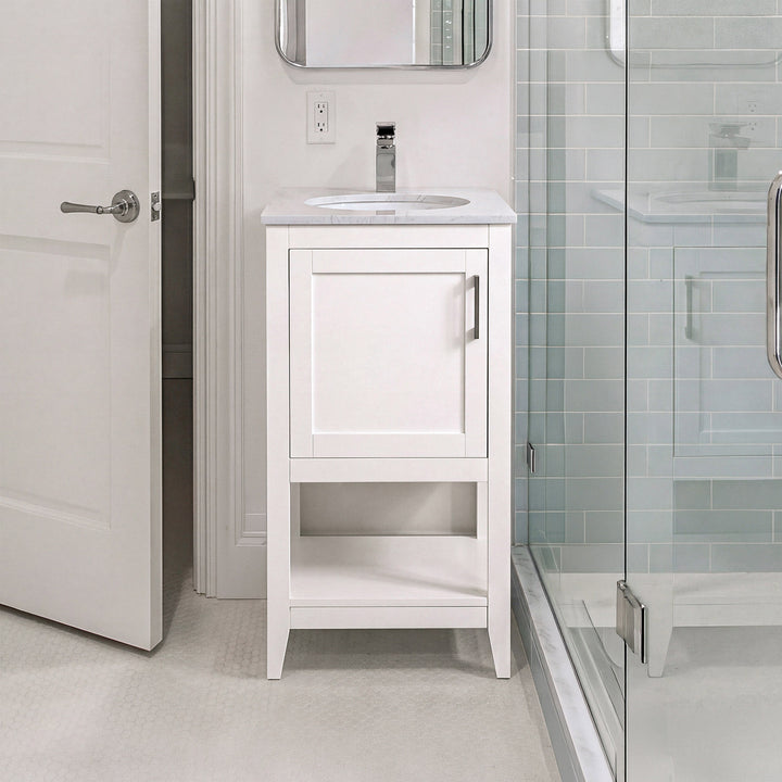 18 Inch Single Bathroom Vanity In White White Finish - KITCHEN & BATH by Joshua Marshal