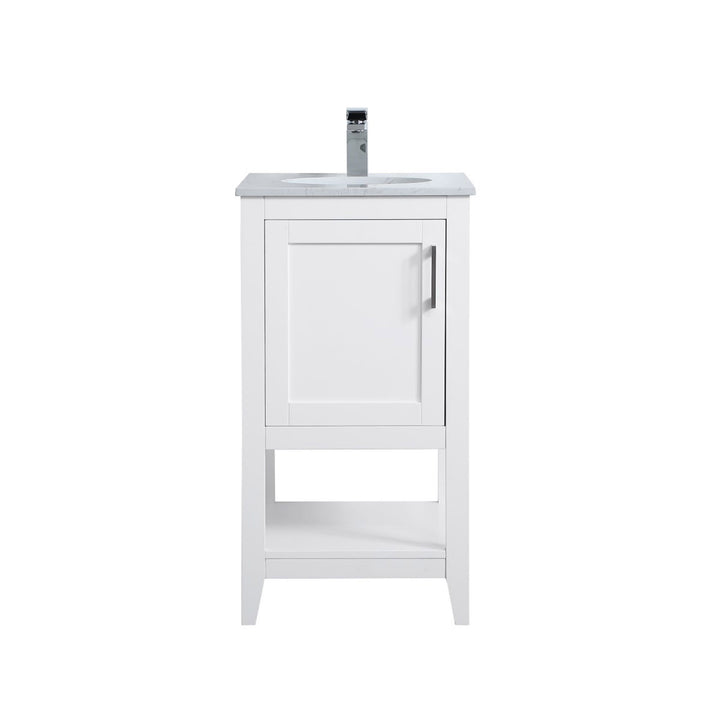 18 Inch Single Bathroom Vanity In White - View 3 - Joshua Marshal