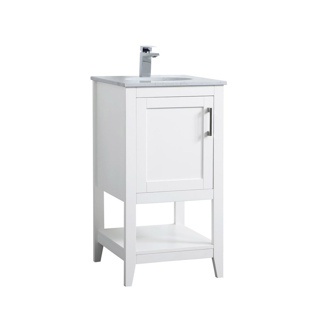 18 Inch Single Bathroom Vanity In White - View 4 - Joshua Marshal