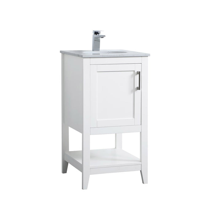 18 Inch Single Bathroom Vanity In White - View 4 - Joshua Marshal