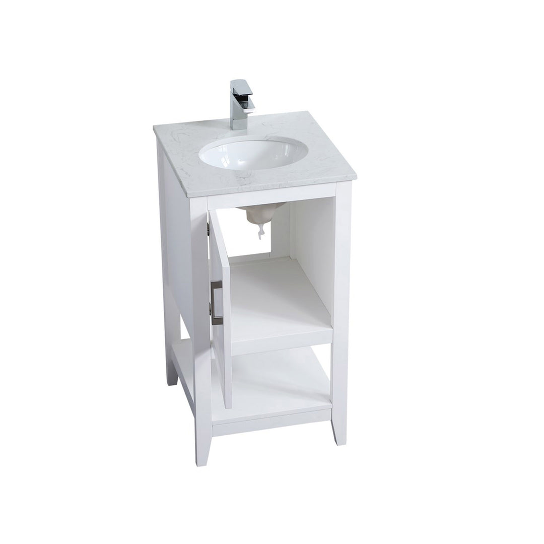 18 Inch Single Bathroom Vanity In White - View 5 - Joshua Marshal