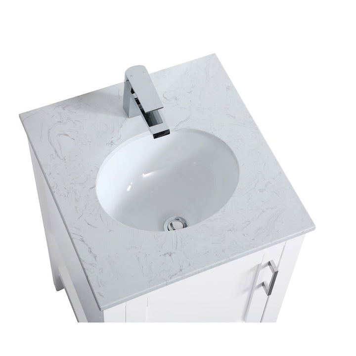 18 Inch Single Bathroom Vanity In White - View 6 - Joshua Marshal