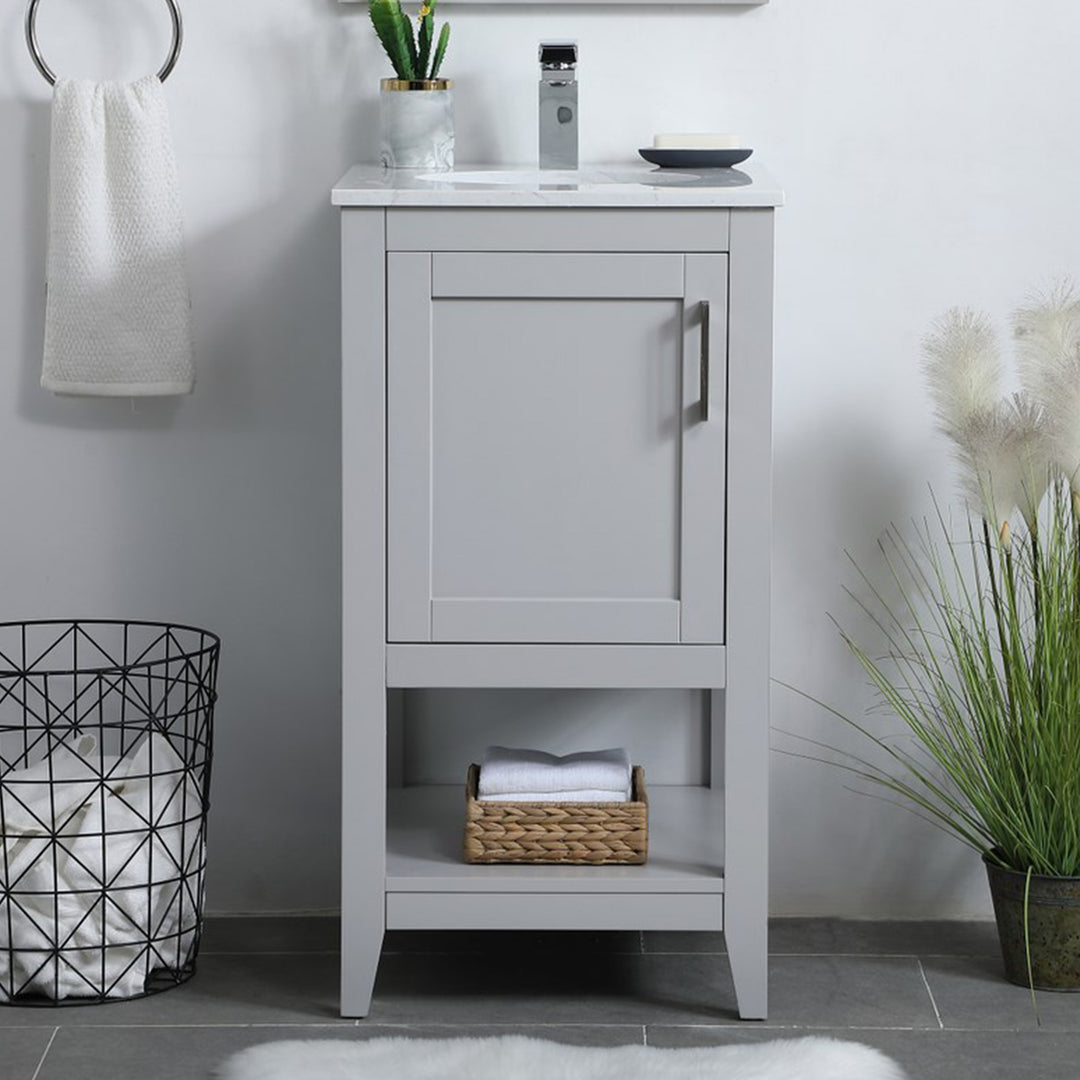 18 Inch Single Bathroom Vanity In Grey Grey Finish - KITCHEN & BATH by Joshua Marshal