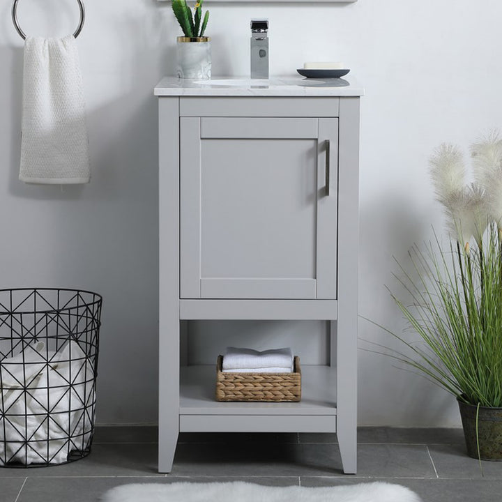 18 Inch Single Bathroom Vanity In Grey Grey Finish - KITCHEN & BATH by Joshua Marshal