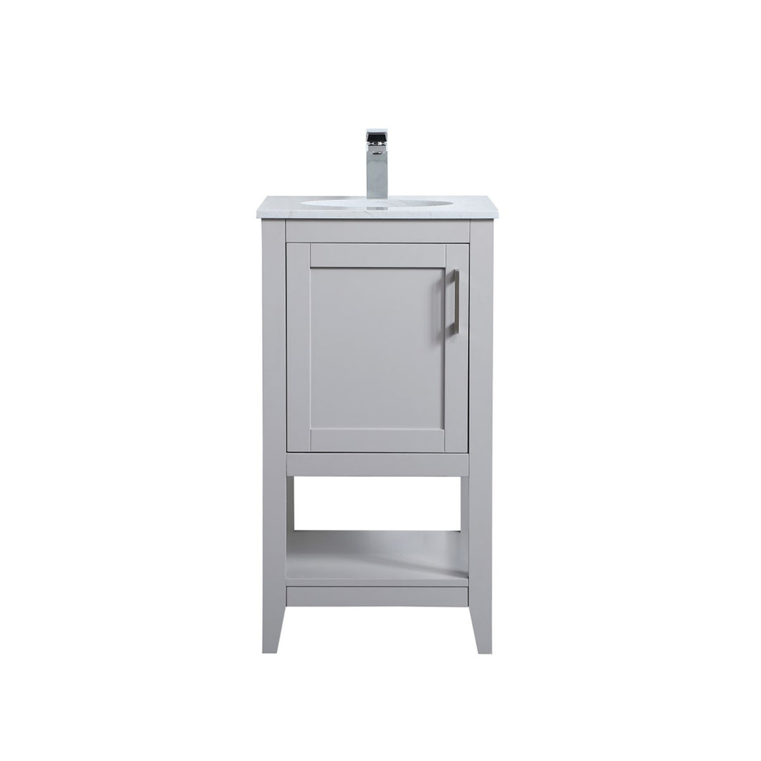 18 Inch Single Bathroom Vanity In Grey - View 3 - Joshua Marshal