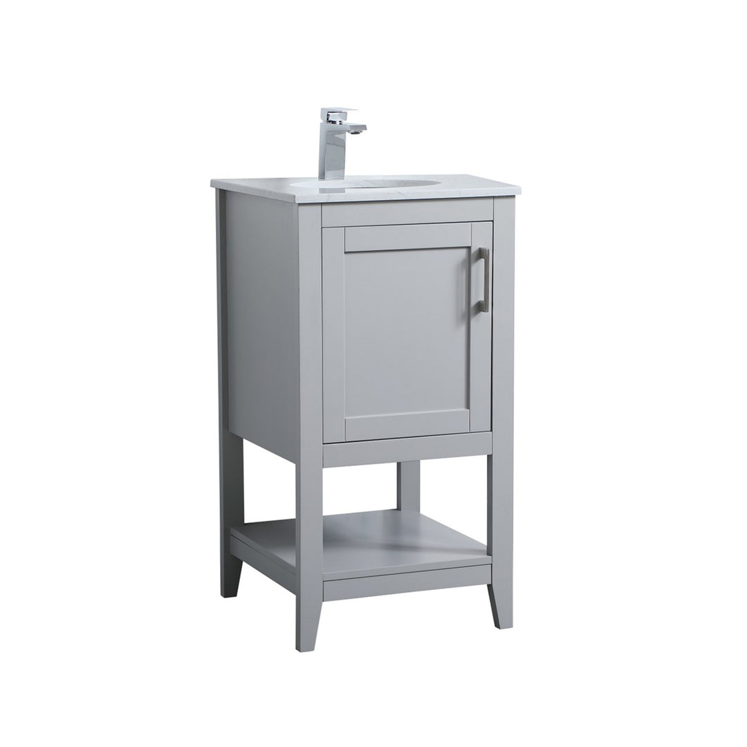 18 Inch Single Bathroom Vanity In Grey - View 4 - Joshua Marshal