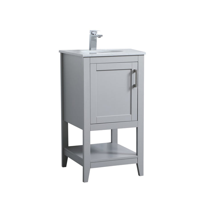18 Inch Single Bathroom Vanity In Grey - View 4 - Joshua Marshal
