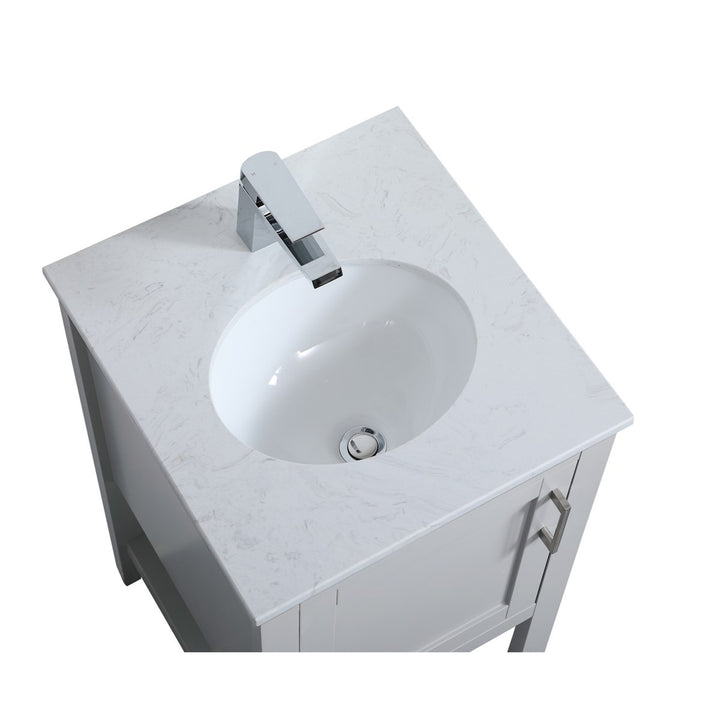 18 Inch Single Bathroom Vanity In Grey - View 6 - Joshua Marshal