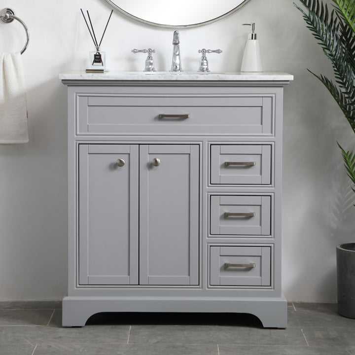 32 Inch Single Bathroom Vanity In Grey Grey Finish - KITCHEN & BATH by Joshua Marshal