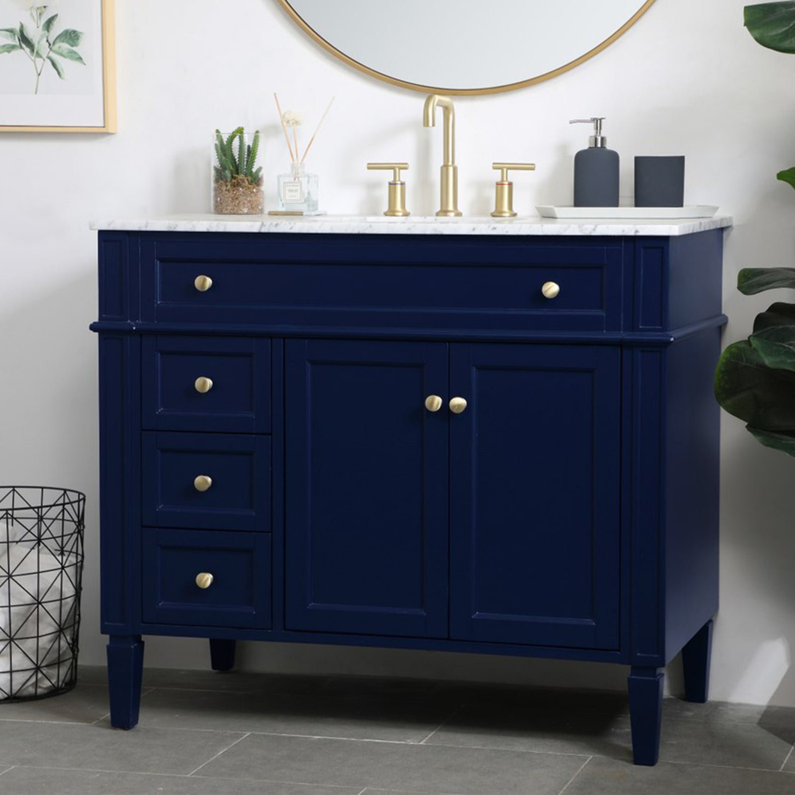 40 Inch Single Bathroom Vanity In Blue Blue Finish - KITCHEN & BATH by Joshua Marshal