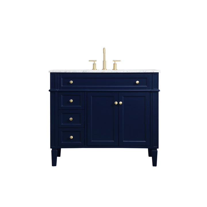 40 Inch Single Bathroom Vanity In Blue - View 3 - Joshua Marshal