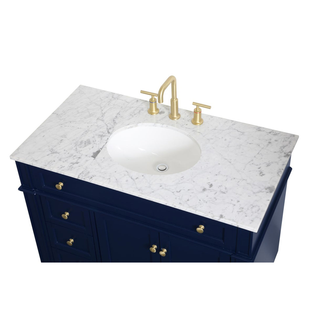 40 Inch Single Bathroom Vanity In Blue - View 6 - Joshua Marshal