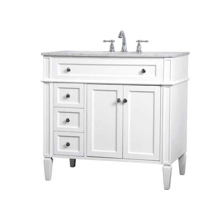 36 Inch Single Bathroom Vanity In White - View 4 - Joshua Marshal