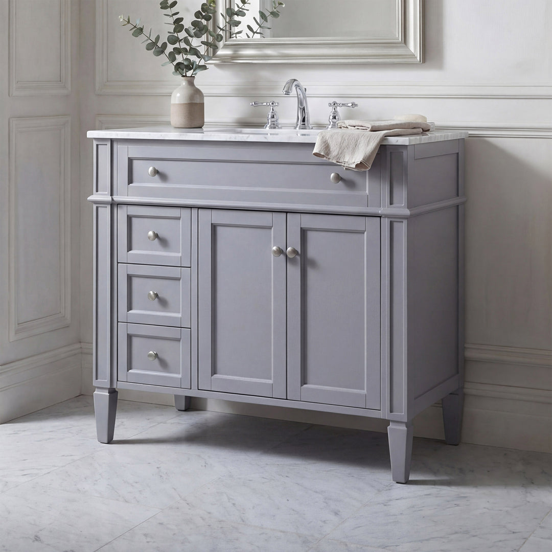 36 Inch Single Bathroom Vanity In Grey Grey Finish - KITCHEN & BATH by Joshua Marshal