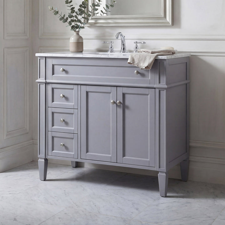 36 Inch Single Bathroom Vanity In Grey Grey Finish - KITCHEN & BATH by Joshua Marshal