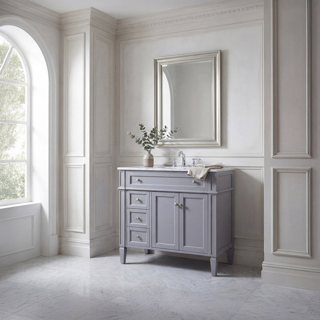 36 Inch Single Bathroom Vanity In Grey - View 2 - Joshua Marshal