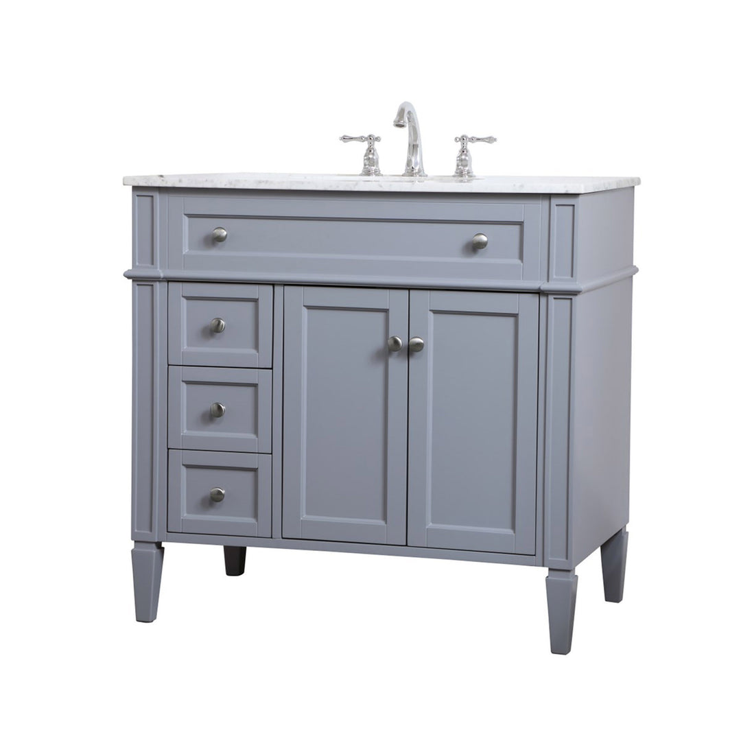 36 Inch Single Bathroom Vanity In Grey - View 4 - Joshua Marshal