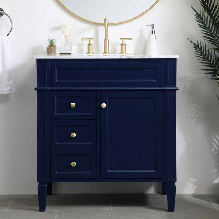 32 Inch Single Bathroom Vanity In Blue Blue Finish - KITCHEN & BATH by Joshua Marshal