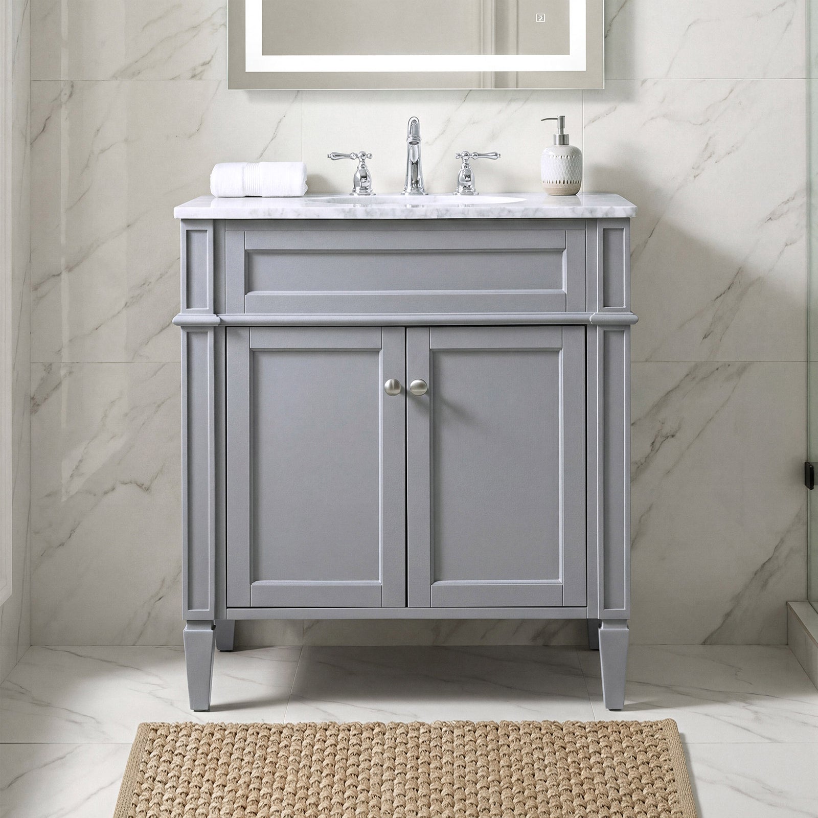 30 Inch Single Bathroom Vanity In Grey Grey Finish - KITCHEN & BATH by Joshua Marshal