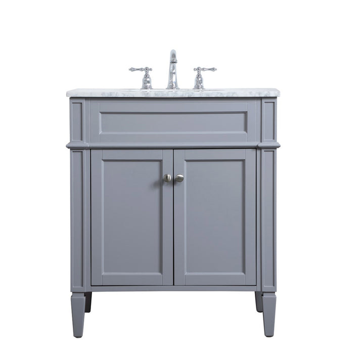 30 Inch Single Bathroom Vanity In Grey - View 3 - Joshua Marshal