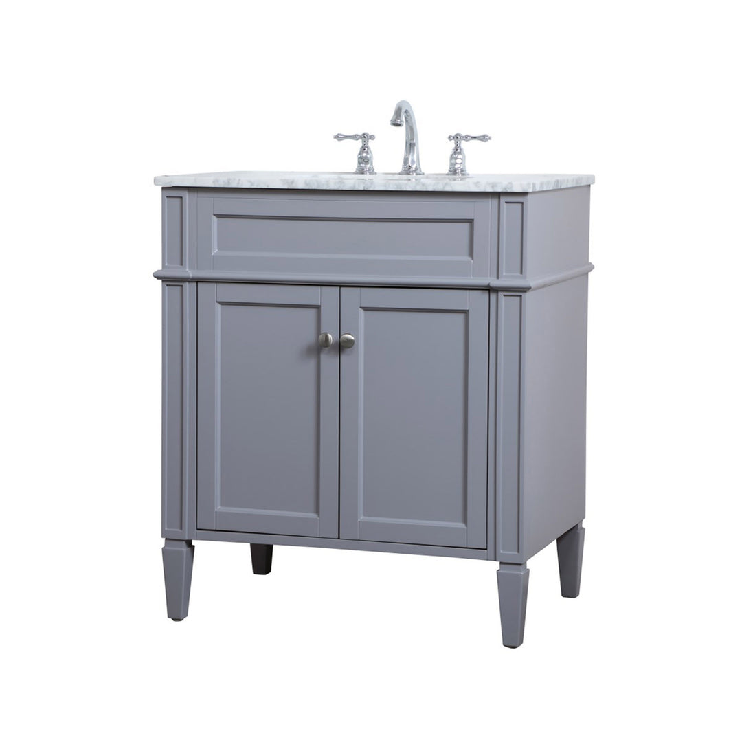 30 Inch Single Bathroom Vanity In Grey - View 4 - Joshua Marshal