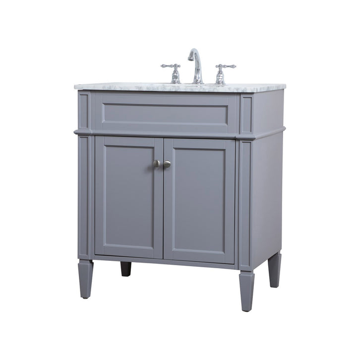 30 Inch Single Bathroom Vanity In Grey - View 4 - Joshua Marshal