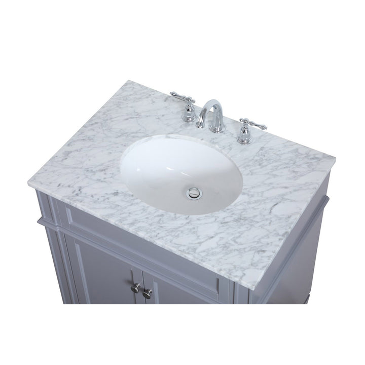 30 Inch Single Bathroom Vanity In Grey - View 6 - Joshua Marshal