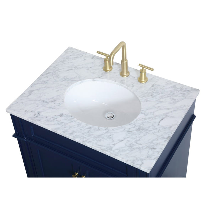 30 Inch Single Bathroom Vanity In Blue - View 6 - Joshua Marshal