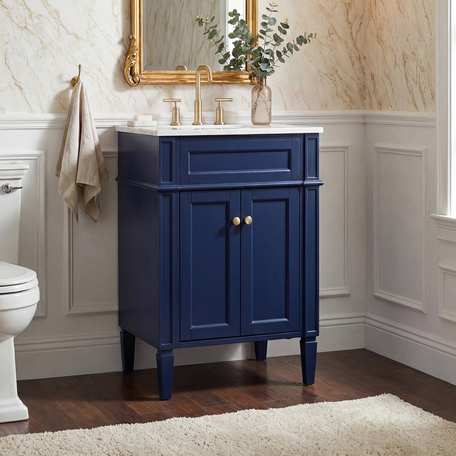 24 Inch Single Bathroom Vanity In Blue Blue Finish - KITCHEN & BATH by Joshua Marshal