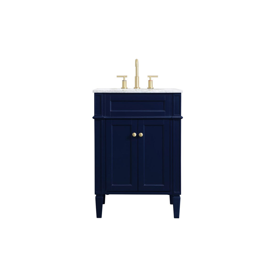 24 Inch Single Bathroom Vanity In Blue - View 3 - Joshua Marshal