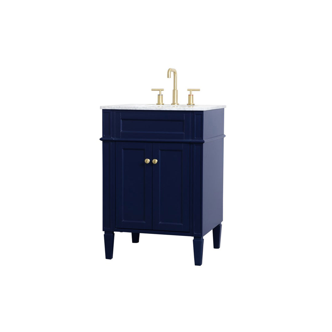 24 Inch Single Bathroom Vanity In Blue - View 4 - Joshua Marshal