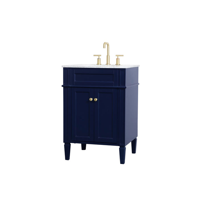24 Inch Single Bathroom Vanity In Blue - View 4 - Joshua Marshal