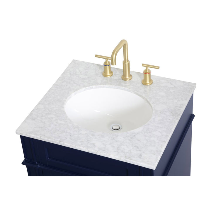 24 Inch Single Bathroom Vanity In Blue - View 6 - Joshua Marshal
