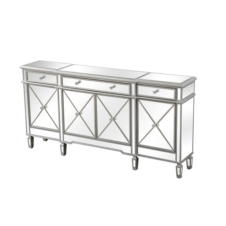 72 Inch Mirrored Credenza In Silver - View 4 - Joshua Marshal