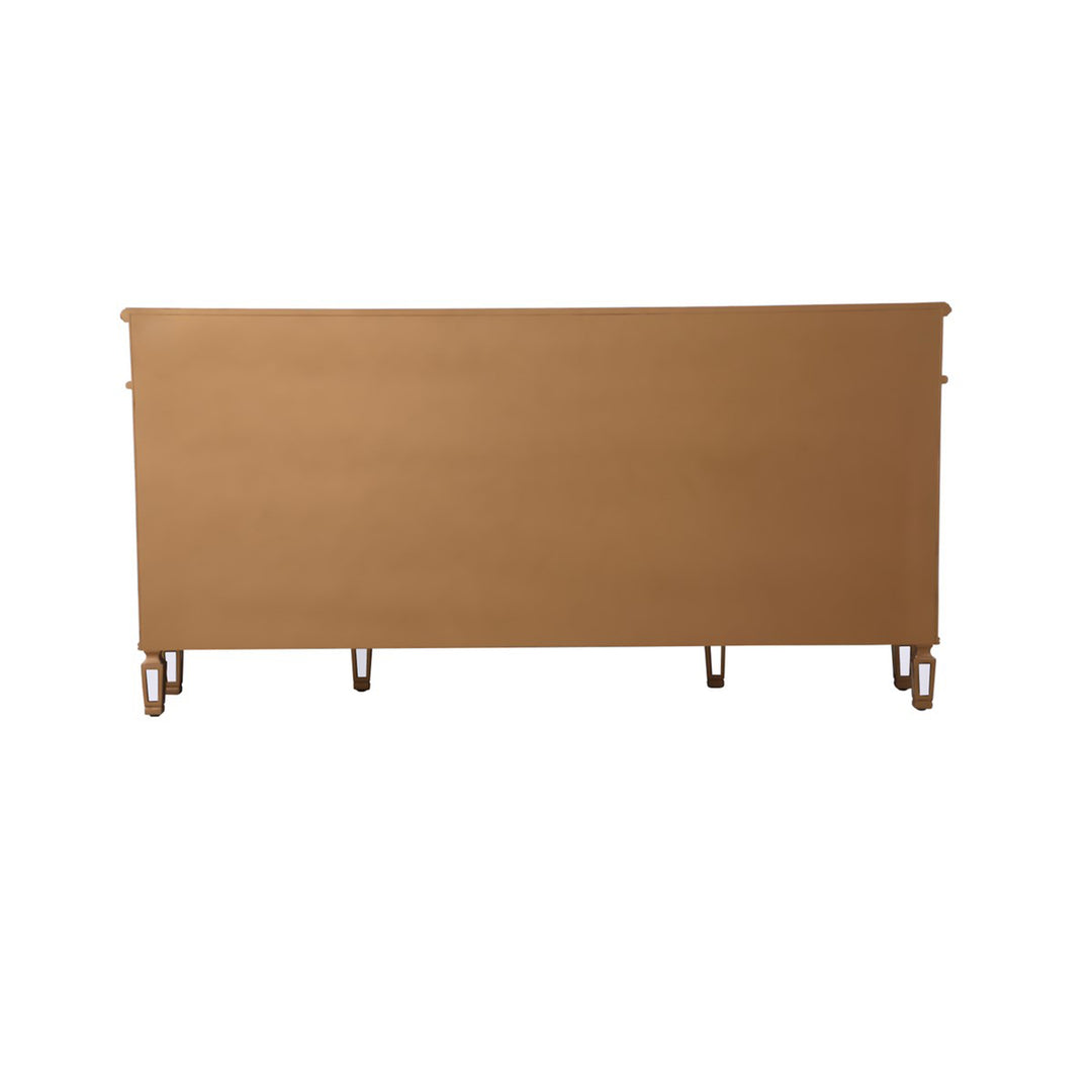 72 Inch Mirrored Credenza In Gold - View 6 - Joshua Marshal