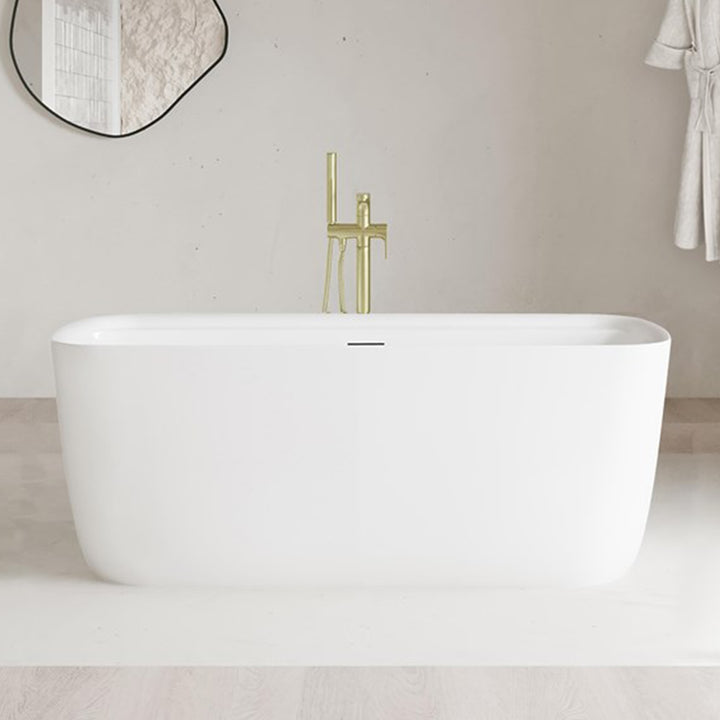 59 Inch Soaking Bathtub In Glossy White Glossy White Finish - KITCHEN & BATH by Joshua Marshal