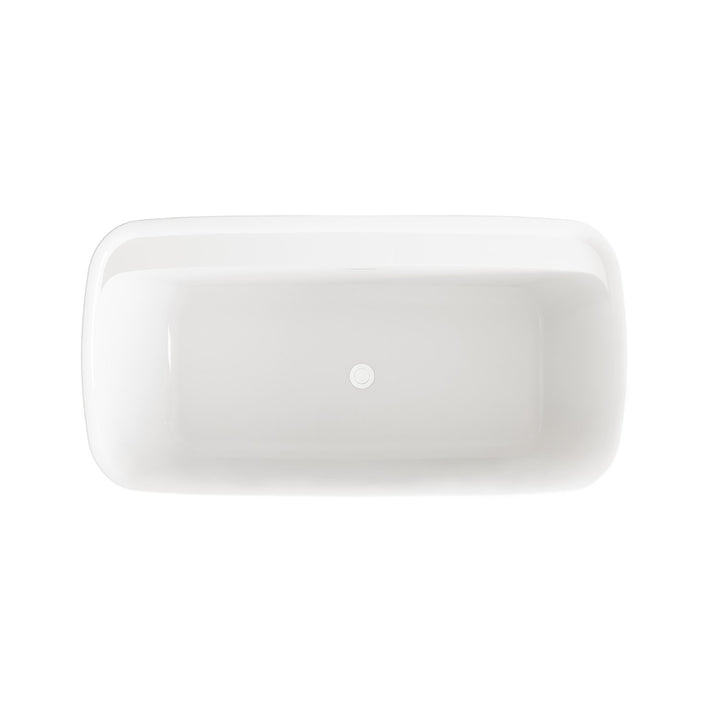 59 Inch Soaking Bathtub In Glossy White - View 4 - Joshua Marshal
